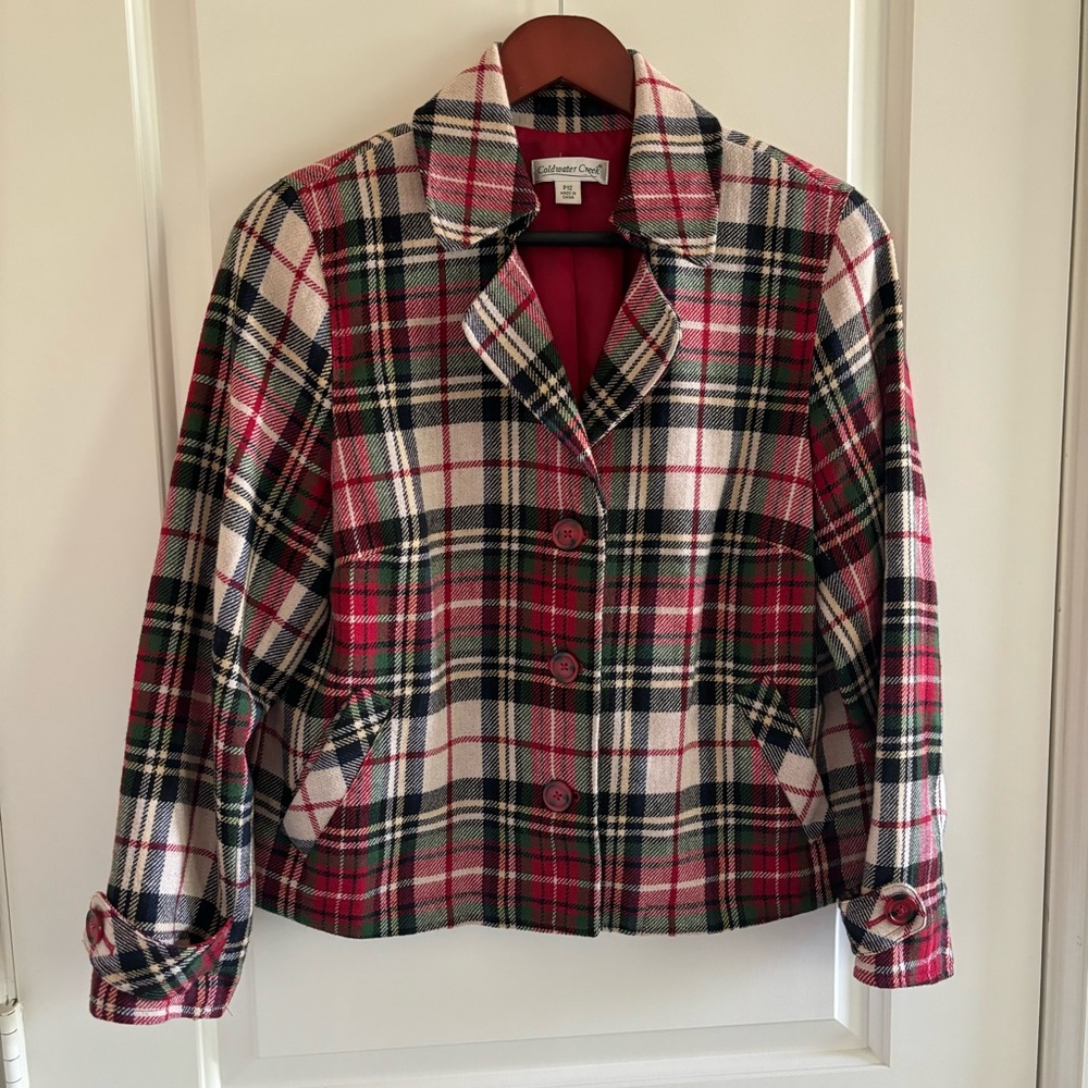 Coldwater Creek plaid jacket P12 EUC